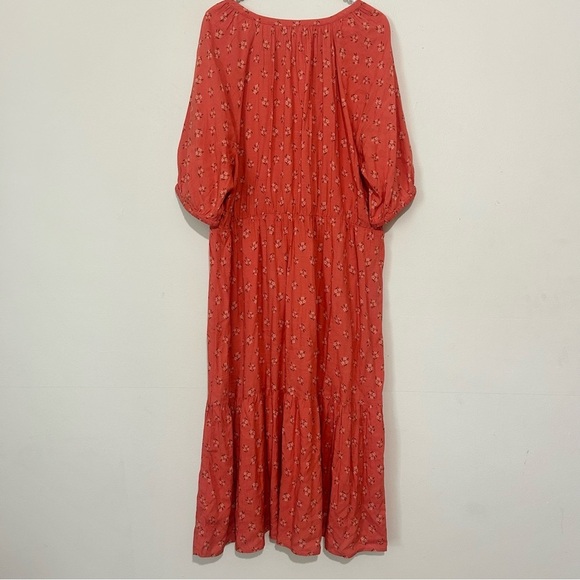 Beachlunchlounge Floral Peasant Boho A-Line Dress w/ tassel ties SIZE XXL - Picture 8 of 8